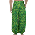 Shamrock Leaf St. Patrick's Day Print Lantern Pants