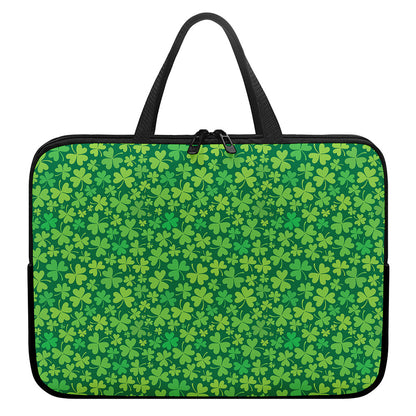 Shamrock Leaf St. Patrick's Day Print Laptop Sleeve With Handle