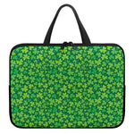 Shamrock Leaf St. Patrick's Day Print Laptop Sleeve With Handle