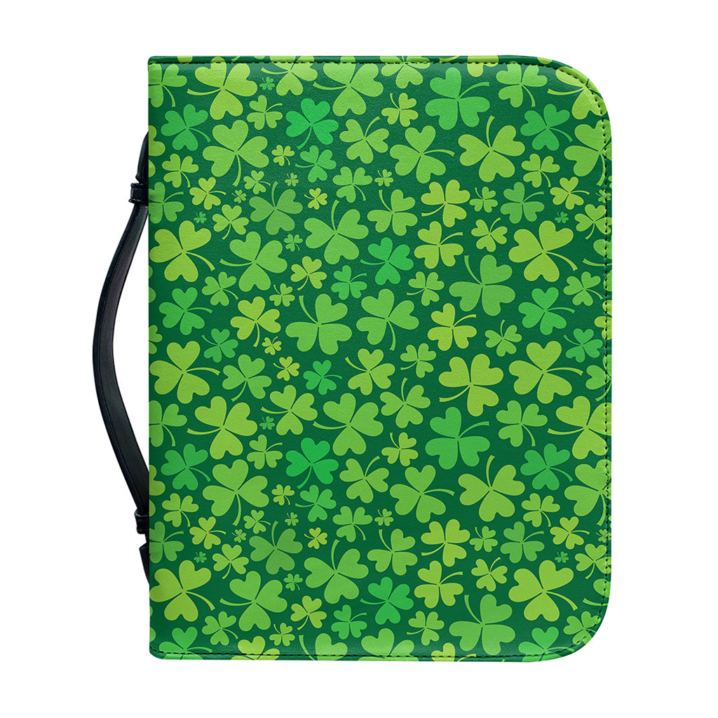 Shamrock Leaf St. Patrick's Day Print Leather Bible Cover