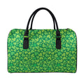 Shamrock Leaf St. Patrick's Day Print Leather Duffel Bag