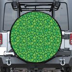 Shamrock Leaf St. Patrick's Day Print Leather Spare Tire Cover