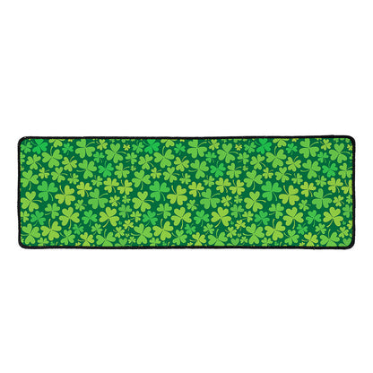 Shamrock Leaf St. Patrick's Day Print Long Kitchen Mat