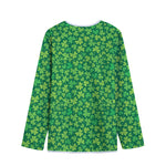Shamrock Leaf St. Patrick's Day Print Long Sleeve Short Coat