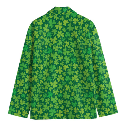 Shamrock Leaf St. Patrick's Day Print Men's Blazer