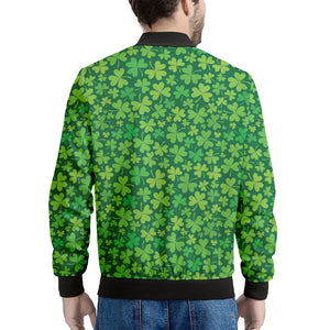 Shamrock Leaf St. Patrick's Day Print Men's Bomber Jacket