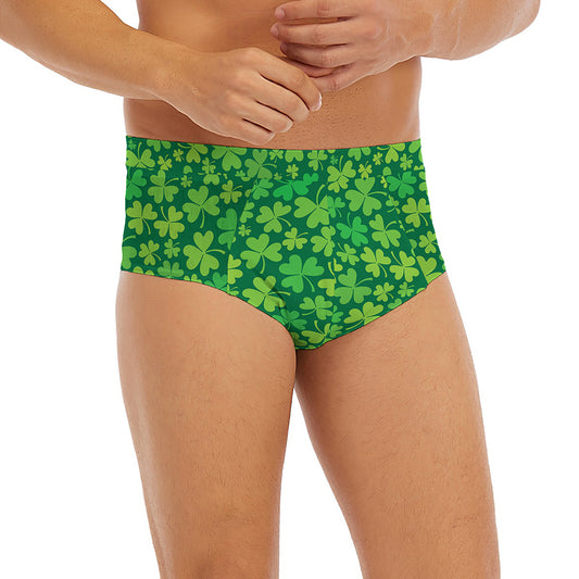 Shamrock Leaf St. Patrick's Day Print Men's Briefs