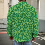 Shamrock Leaf St. Patrick's Day Print Men's Shirt Jacket