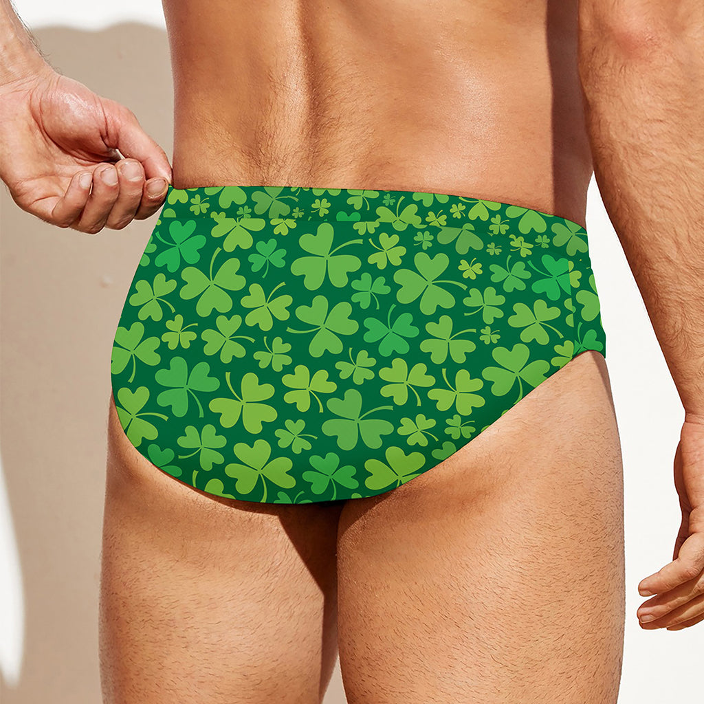 Shamrock Leaf St. Patrick's Day Print Men's Swim Briefs