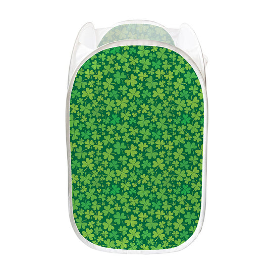 Shamrock Leaf St. Patrick's Day Print Mesh Laundry Hamper