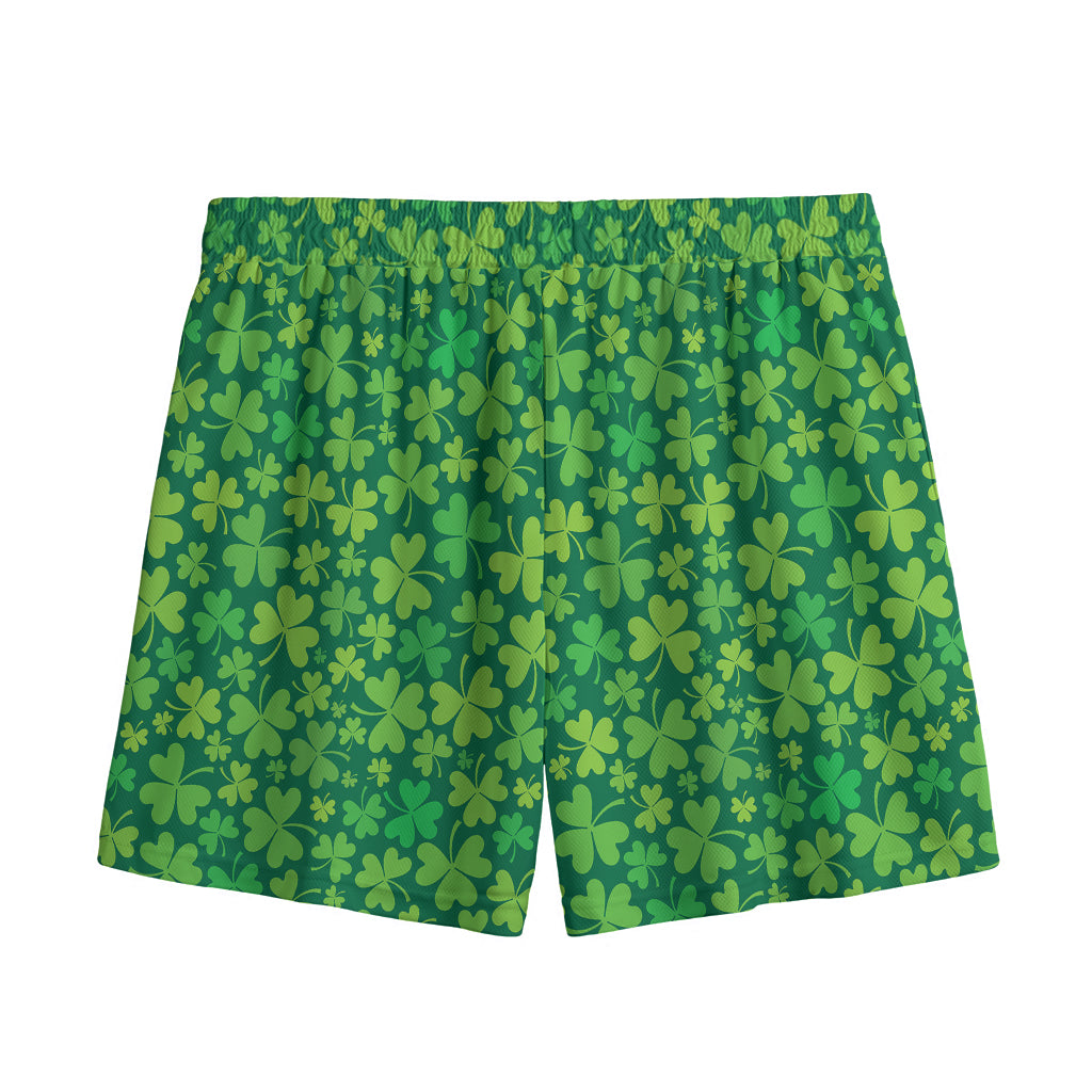 Shamrock Leaf St. Patrick's Day Print Mesh Shorts