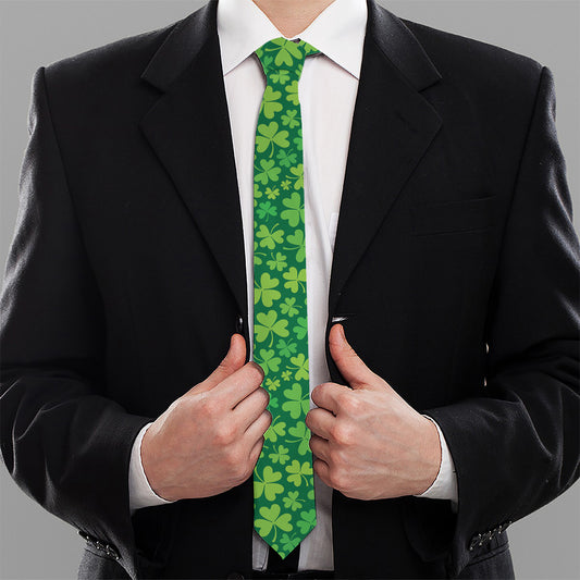 Shamrock Leaf St. Patrick's Day Print Necktie
