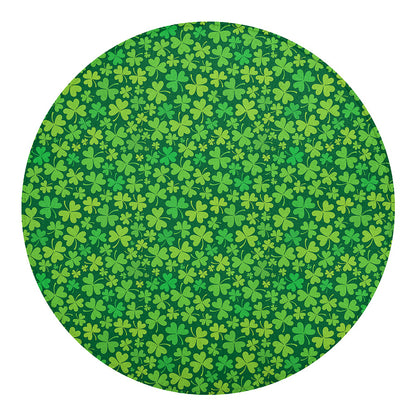 Shamrock Leaf St. Patrick's Day Print Round Blanket
