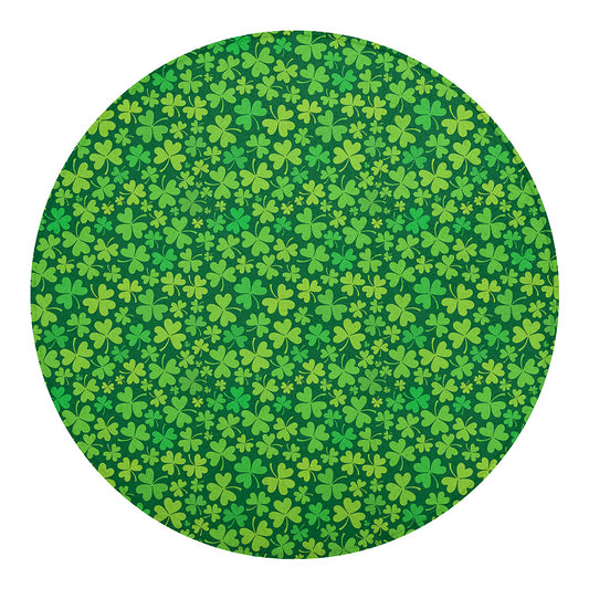 Shamrock Leaf St. Patrick's Day Print Round Blanket