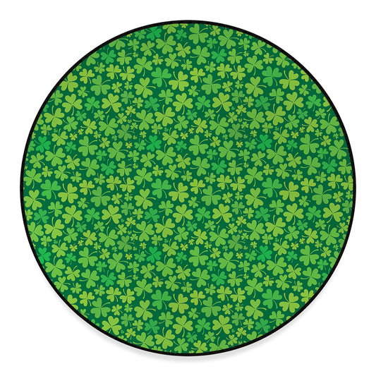 Shamrock Leaf St. Patrick's Day Print Round Floor Mat