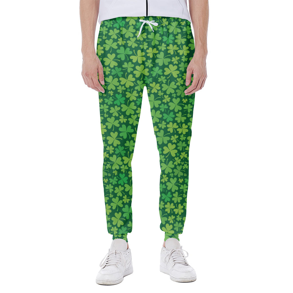 Shamrock Leaf St. Patrick's Day Print Scuba Joggers