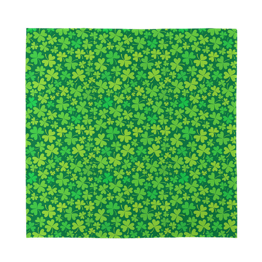 Shamrock Leaf St. Patrick's Day Print Silk Bandana