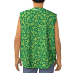 Shamrock Leaf St. Patrick's Day Print Sleeveless Baseball Jersey