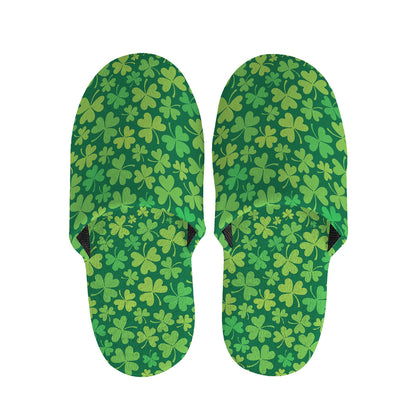 Shamrock Leaf St. Patrick's Day Print Slippers