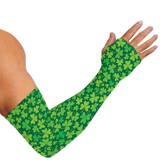 Shamrock Leaf St. Patrick's Day Print Sun Protection Arm Sleeves