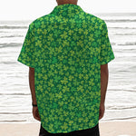 Shamrock Leaf St. Patrick's Day Print Textured Short Sleeve Shirt