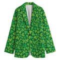 Shamrock Leaf St. Patrick's Day Print Women's Blazer