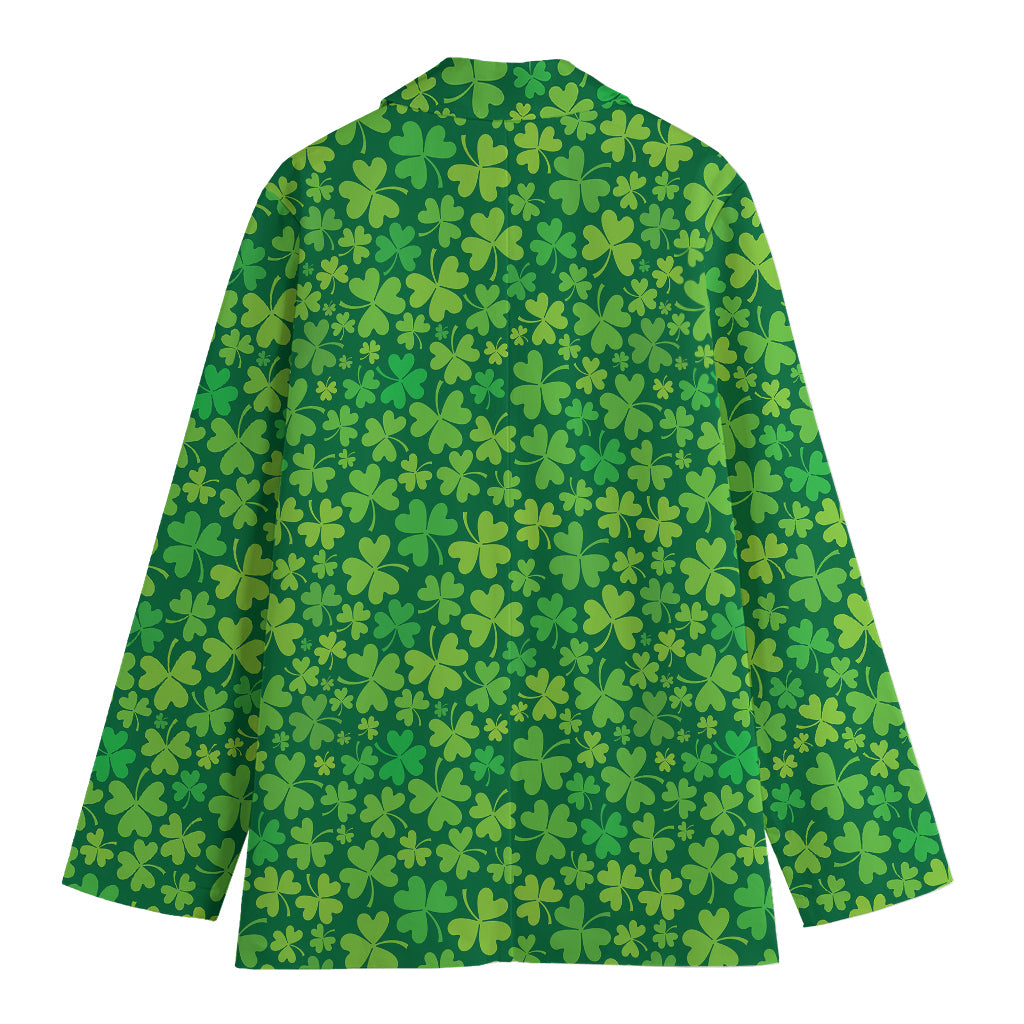 Shamrock Leaf St. Patrick's Day Print Women's Blazer