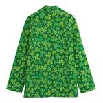 Shamrock Leaf St. Patrick's Day Print Women's Cotton Blazer