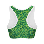Shamrock Leaf St. Patrick's Day Print Women's Sports Bra