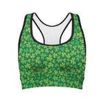 Shamrock Leaf St. Patrick's Day Print Women's Sports Bra