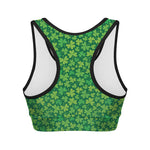 Shamrock Leaf St. Patrick's Day Print Women's Sports Bra