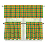 Shamrock Plaid Saint Patrick's Day Print 3 Piece Kitchen Curtains