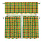 Shamrock Plaid Saint Patrick's Day Print 3 Piece Kitchen Curtains
