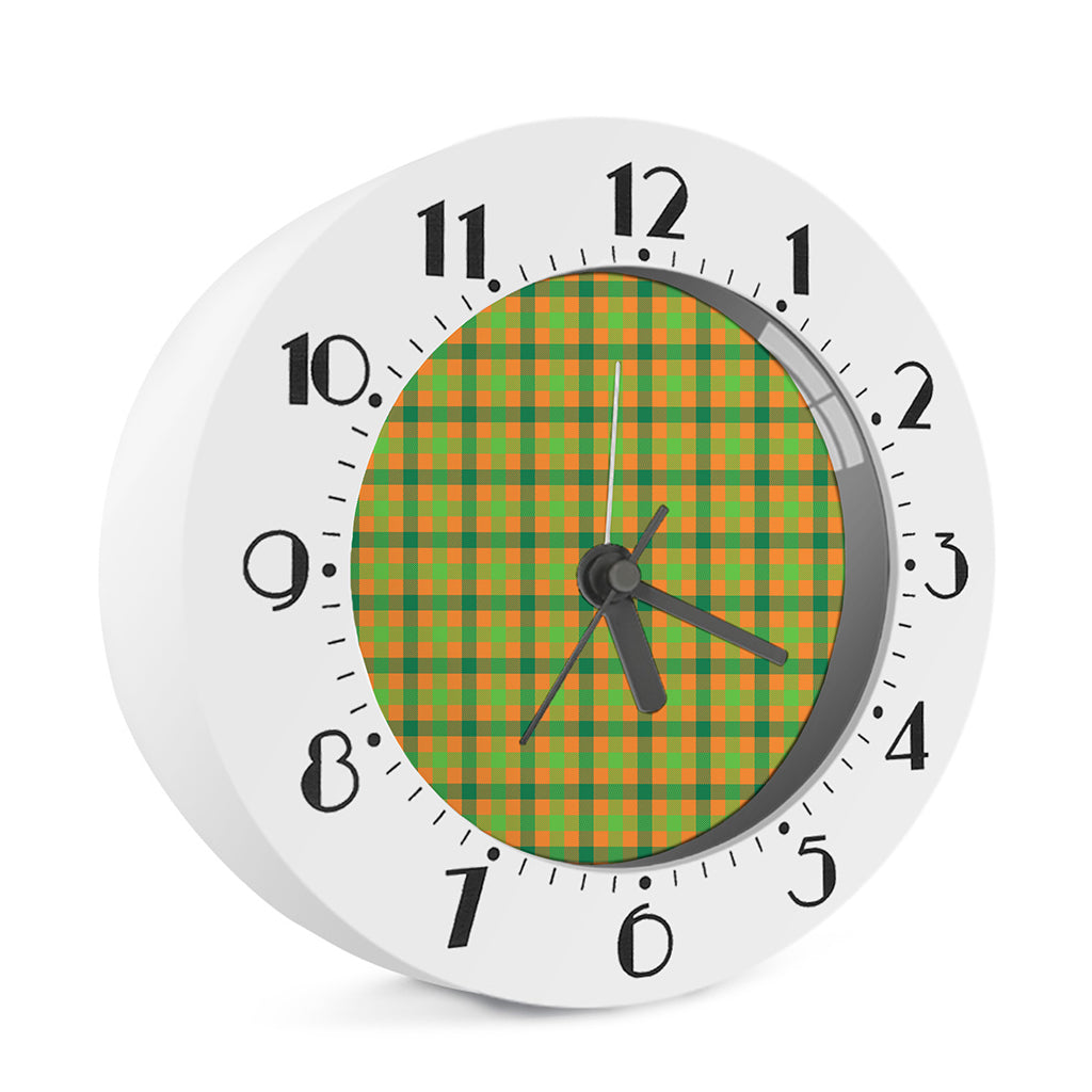 Shamrock Plaid Saint Patrick's Day Print Alarm Clock