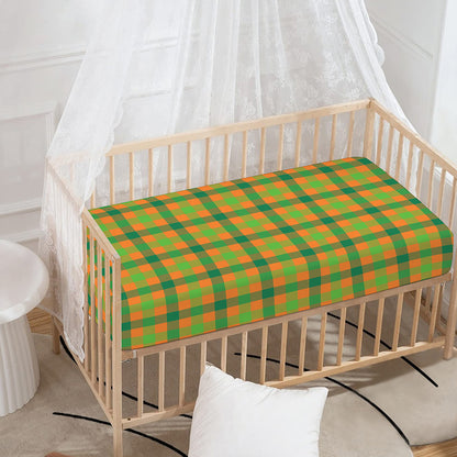 Shamrock Plaid Saint Patrick's Day Print Baby Crib Sheet