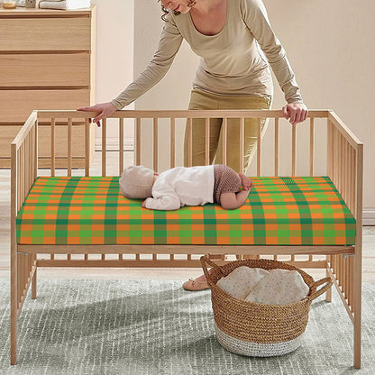 Shamrock Plaid Saint Patrick's Day Print Baby Crib Sheet