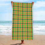 Shamrock Plaid Saint Patrick's Day Print Beach Towel