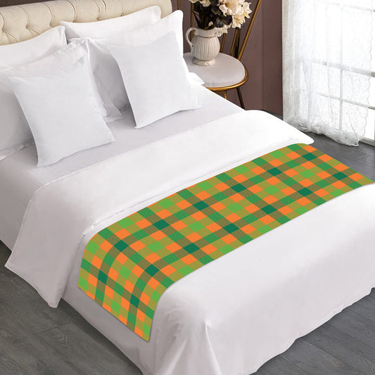 Shamrock Plaid Saint Patrick's Day Print Bed Runner