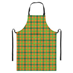 Shamrock Plaid Saint Patrick's Day Print Bib Apron With Pocket