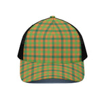 Shamrock Plaid Saint Patrick's Day Print Black Mesh Trucker Cap