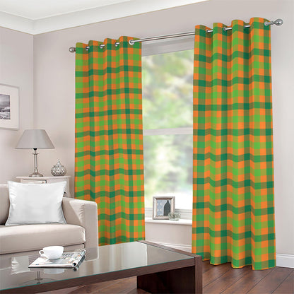 Shamrock Plaid Saint Patrick's Day Print Blackout Grommet Curtains