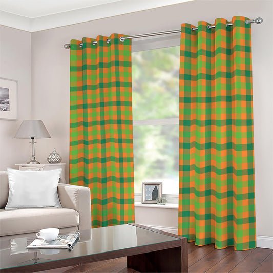 Shamrock Plaid Saint Patrick's Day Print Blackout Grommet Curtains