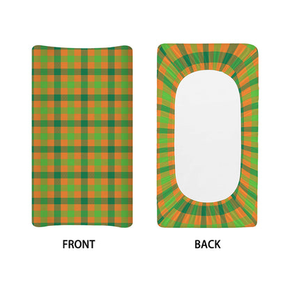 Shamrock Plaid Saint Patrick's Day Print Changing Pad Cover
