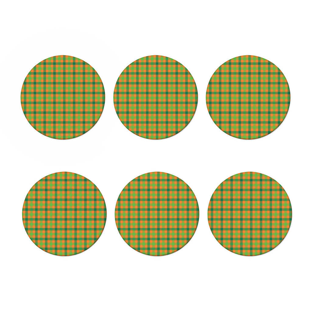 Shamrock Plaid Saint Patrick's Day Print Coaster Set