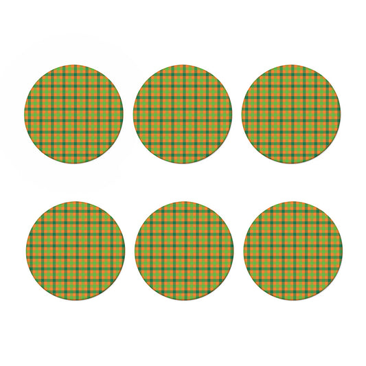 Shamrock Plaid Saint Patrick's Day Print Coaster Set