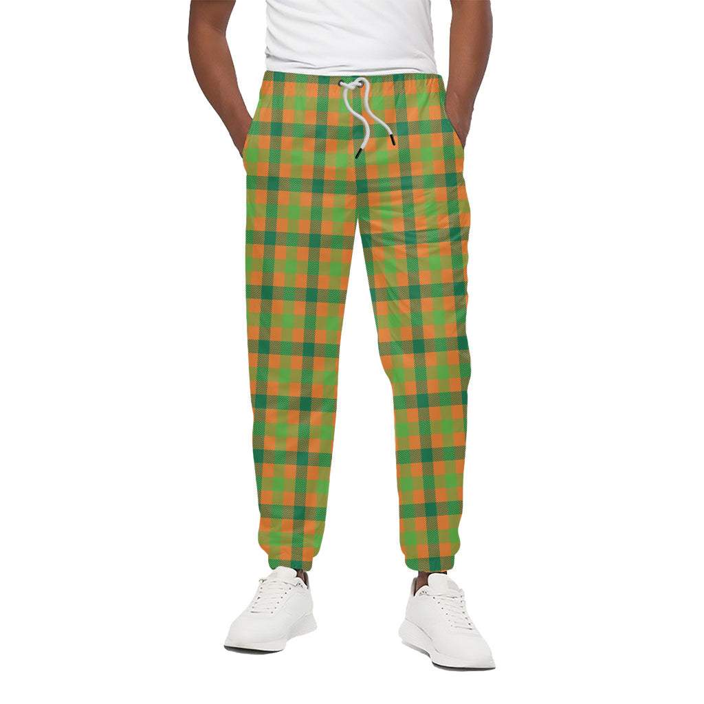 Shamrock Plaid Saint Patrick's Day Print Cotton Pants