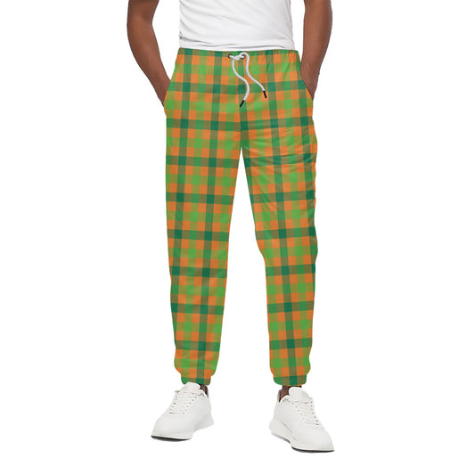 Shamrock Plaid Saint Patrick's Day Print Cotton Pants