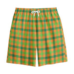 Shamrock Plaid Saint Patrick's Day Print Cotton Shorts