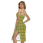 Shamrock Plaid Saint Patrick's Day Print Cross Back Cami Dress