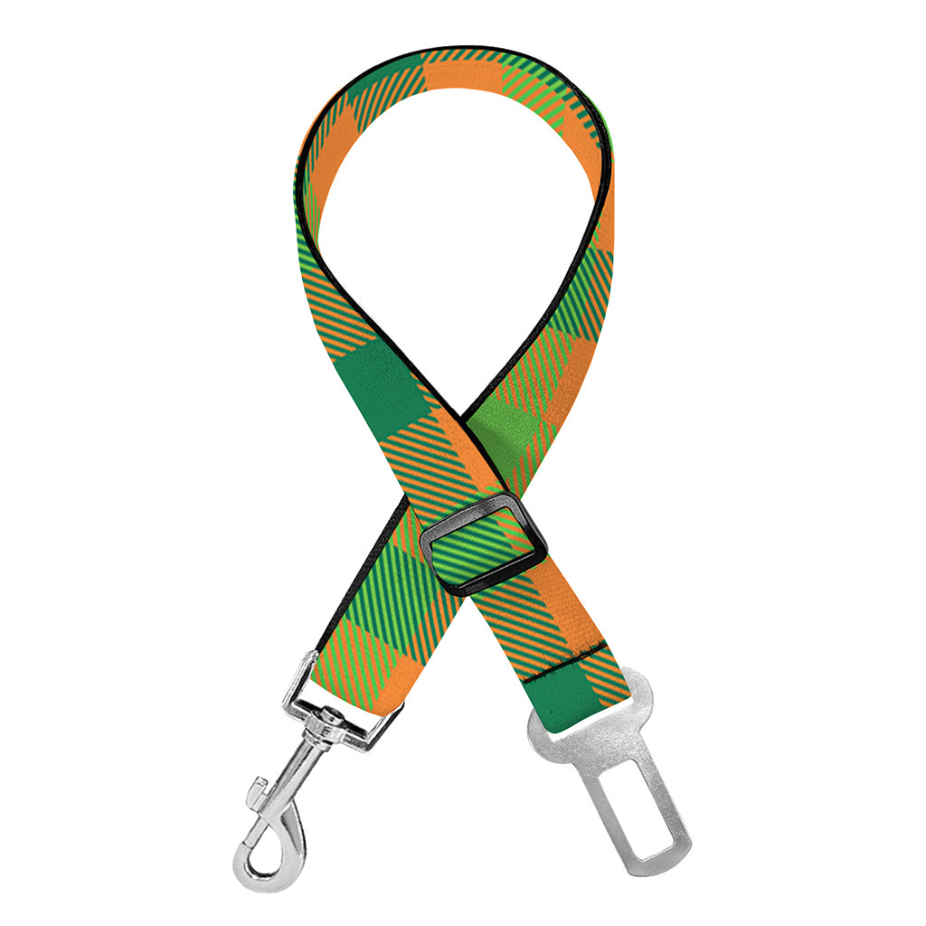 Shamrock Plaid Saint Patrick's Day Print Dog Seat Belt